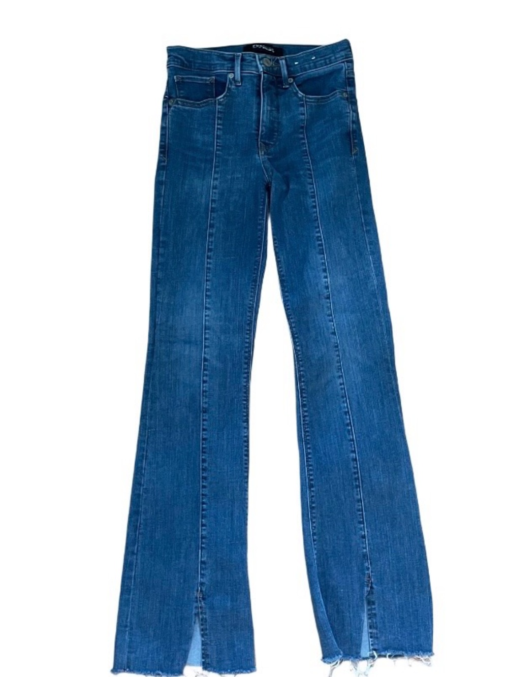 Express Blue High-Waist Flared Jeans